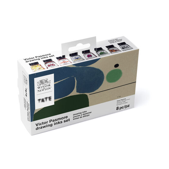 Victor Pasmore drawing inks set front angle